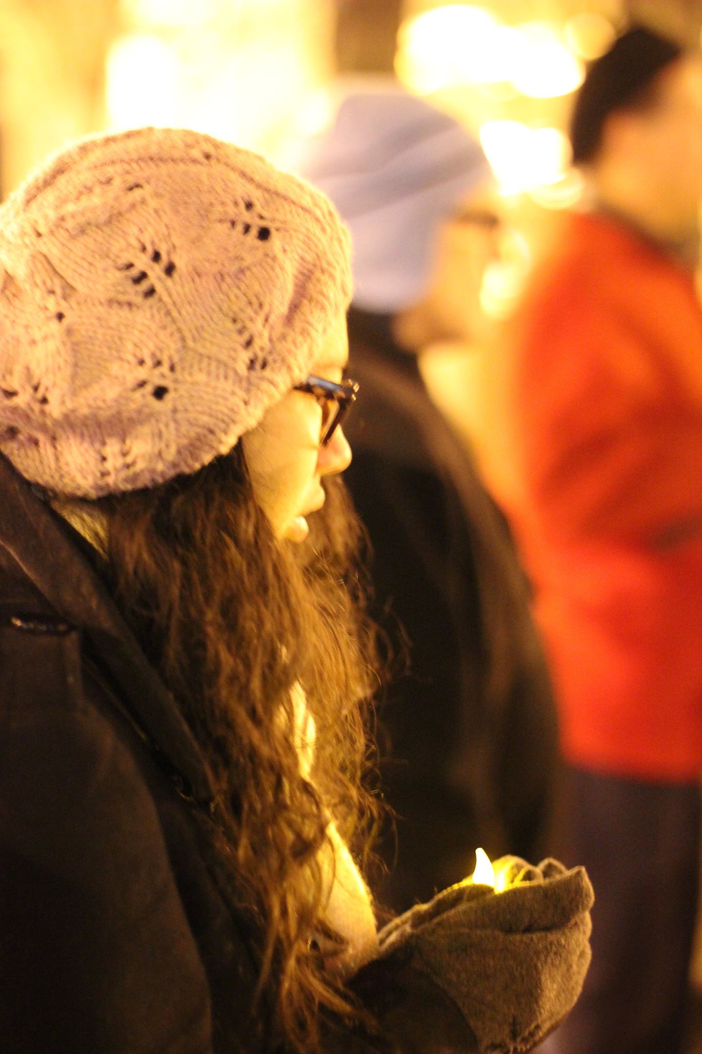 Me at a Candle Lighting Vigil for Kenneth Chamberlain Sr. in 2014.